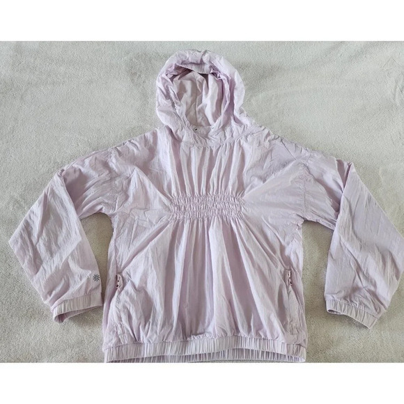 Athleta Girl Pullover Anorak Windbreaker Jacket Size Large Light Purple Lilac - Picture 1 of 8
